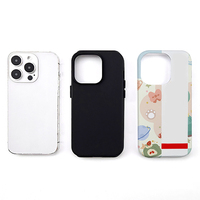 Nueva moda 3D sublimación en blanco cubierta del teléfono móvil impresión UV personalizado en blanco doble funda de teléfono móvil para sublimación