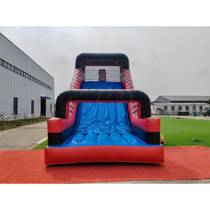 Parcours d'obstacles gonflable commercial, jeu de parc d'attractions gonflable extra-long rouge pour enfants et adultes - Product Image 5