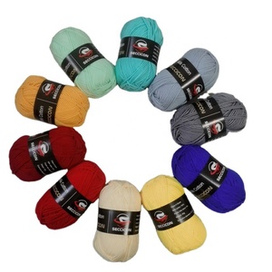 Hilo de lana 100 acrílica, color personalizado para tejer anillo, hilo de tejer de algodón suave para leche de bebé, venta al por mayor de fábrica - Product Image 3