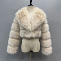 Manteau court en fausse fourrure de renard de haute qualité pour femme, avec grand col large, panneau horizontal personnalisé, en fourrure synthétique, vente en gros pour l'hiver