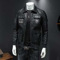 Nouvelle veste aviateur militaire homme automne-hiver 2026, grande taille, coupe ajustée, revers brodé, marque OEM