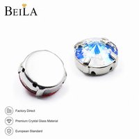 Lot de strass en verre Rivoli à coudre, écologiques, de haute qualité, argentés, pour vêtements et bijoux, directement de l'usine