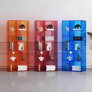 Gabinete de exhibición de acrílico transparente de color Gabinete de vino Estantería de armario Estante de exhibición Procesamiento fijo - Product Image 2