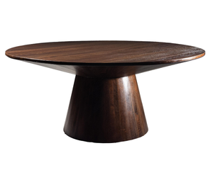 Ongeïdentificeerde Luxe Houten Moderne Donkere Gebrouwen Ronde Eettafel Met Ronde Pedastal