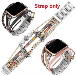 สายนาฬิกาข้อมือสแตนเลสสตีลแบบมุก สำหรับ Apple Watch 45 มม. SE 44 มม. 42 มม. 38 มม. พร้อมตัวล็อคแบบพับได้ - Product Image 6