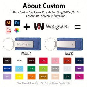 Porte-clés en cuir PU avec logo personnalisé, porte-clés en alliage de zinc, porte-clés de voiture élégant avec logo personnalisé - Product Image 3