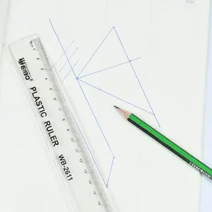 Groothandel Eenvoudige Stijl Transparante Plastic Rechte Schaal Studenten Wiskunde Heersers Vierkante Zachte Leuke Briefpapier Tekening Supply School