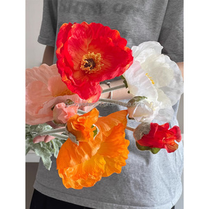 Boda Artificial Maíz Amapola Flor Tallo Largo Amapolas <span class=keywords><strong>Blanco</strong></span> <span class=keywords><strong>Gigante</strong></span> Amapola Flor - Product Image 5