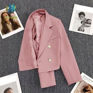 Damen Kurzer <span class=keywords><strong>Blazer</strong></span> Mantel Langarm Knopfleiste Taschen Slim Fit Formelle Büro-Damen Oberbekleidung - Product Image 3