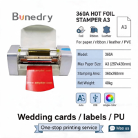 Máquina Automática Digital de Estampado de Láminas 360A, 250 mm, Sin Placa, para Cintas, Cuero, PVC, Papel A3