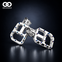Repose-pieds en aluminium CNC SD de 62 mm de large, anodisés bleus, avec clous antidérapants pour moto électrique Sur Ron Light Bee X LBX