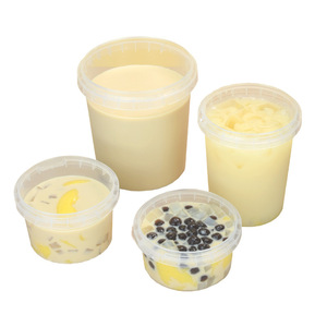 Bol à soupe rond jetable en plastique transparent verrouillable avec couvercle à clipser pour pique-nique, fruits et gelée - Product Image 1