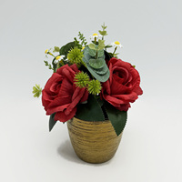 Künstliche Rose Hochzeits strauß Real Touch Burgund Home Decoration Party Herzstück Braut blumen