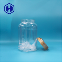 Pot en plastique PET transparent rond à large ouverture de 3400 ml, anti-fuite, sans BPA, pour lait en poudre, collation, avec cuillère et couvercle à poignée