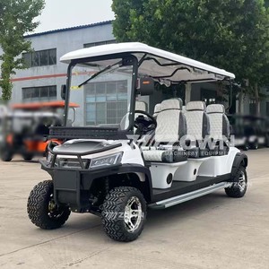 Carrito de Golf de Lujo Bicolor con Parabrisas Delantero Completo y Amortiguador, Carro Utilitario para Villa o Club de Campo - Product Image 3