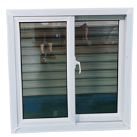 Ventana de PVC Antirrobo con Mosquitera, 3 Rieles, Tamaño Estándar Simple, Ventanas y Puerta de PVC, Ventana Corredera Panamá con Mosquitera