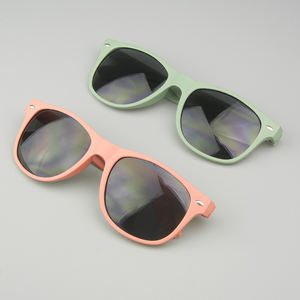 Gafas de sol UV400 recicladas 2024, promoción ecológica, lentes de PC de paja de trigo, reutilizables, coloridas, Unisex, amarillo, rojo y azul - Product Image 5