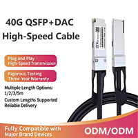 Cable de alta velocidad 40G QSFP+ DAC de 1M, 2M, 3M, 5M, cable de cobre pasivo full-duplex de conexión directa para apilamiento en centros de datos