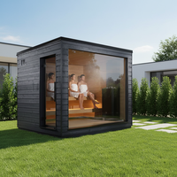 Sauna Tradicional Finlandesa Moderna para Exteriores, Sauna Seca de Infrarrojos Lejanos, de Madera de Hemlock y Cedro Rojo, Portátil, para el Hogar, Venta al por Mayor