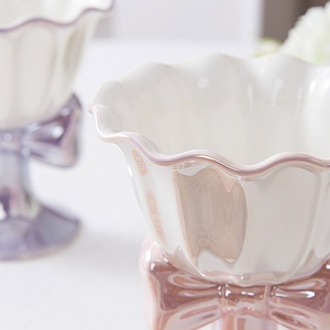 Fantasia Arco Design Bonito Sorvete Copo De Cerâmica Cálice Porcelana Sobremesa Tigela Menina Chá Da Tarde Café Leite Partido Nicho Presente - Product Image 4