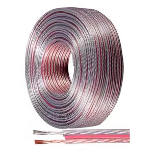 Câble de haut-parleur transparent CCA non blindé isolé en PVC 14AWG/16AWG/18AWG en bobine pour systèmes d'enceintes d'ordinateur - Product Image 1
