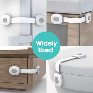 Serrures de sécurité pour bébé, lot de 6 serrures de sécurité pour armoires, avec attaches adhésives réglables, pour tiroirs, réfrigérateur, toilettes, 2023 - Product Image 4