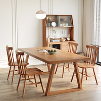 Moderner Massivholz-Luxus-Esstisch mit Rechteckigem Werkbank-Design für Zuhause, Ferienwohnung, Wohnzimmer oder Büroverhandlungen