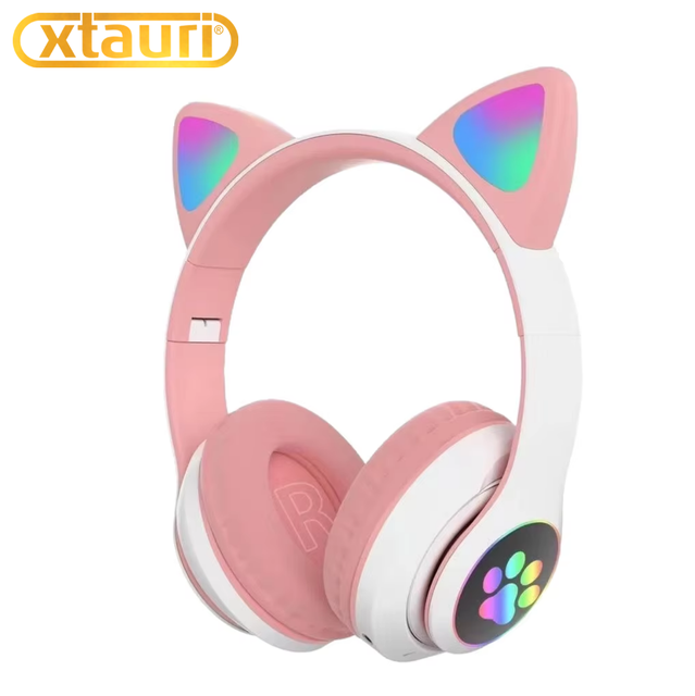 XTAURI Glowing Cat-Ear Head-Mounted Wireless for 5.3 Headphones Active Noise Cancellation (ANC) Cross-Border Bestseller