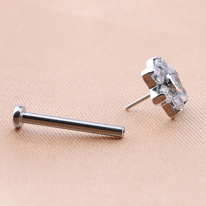 Nuovissimo <span class=keywords><strong>Piercing</strong></span> Labret in Titanio F136 con Zirconi, Orecchini a Perno per <span class=keywords><strong>Donna</strong></span>, Gioielli per <span class=keywords><strong>Piercing</strong></span> - Product Image 4
