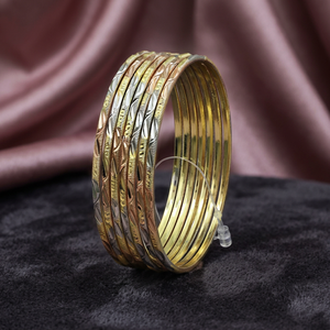 Juego de Brazaletes Chapados en 3 Tonos al por Mayor, Joyería de Brazaletes Tricolor, Brazaletes de Moda, Brazaletes de 3 Tonos, Juego de Brazaletes Multitono - Product Image 2