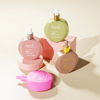 Flacon compte-gouttes en verre élégant personnalisé de 50 ml, design créatif, paroi épaisse, pour sérum de soin de la peau, huile essentielle, parfum, huile capillaire