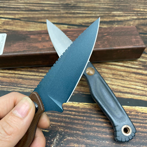 Outdoor Camping DIY Industrial HK Model SS207 Flax Handle CPM MagnaCut Spear Point <b>Flat</b> Edge 19cm Multi-Purpose Folding Knife - Product Image 3