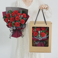 Valentijnsdag Moederdag Eeuwigdurende Ge conserveerde Rode Rozen Bouquet 10 Bloemen Groot Jubileum Cadeau Liefdesverklaring