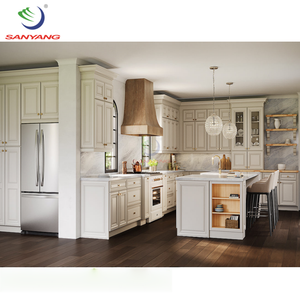 Chất lượng cao tùy chỉnh gỗ rắn cổ điển tủ bếp màu trắng cổ điển với Tủ lưu trữ nhà bếp đảo - Product Image 2