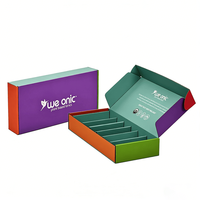 Boîte d'expédition personnalisée multicolore en carton ondulé avec séparateur, emballage de tonique végétal, solution d'expédition de produits de santé de marque
