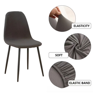 Irini Custom <span class=keywords><strong>ajustable</strong></span> 100% poliéster + Spandex elástico Universal <span class=keywords><strong>funda</strong></span> para <span class=keywords><strong>silla</strong></span> para comedor estiramiento <span class=keywords><strong>de</strong></span> <span class=keywords><strong>silla</strong></span> - Product Image 4