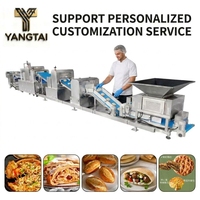 Ligne de boulangerie entièrement automatique pour baguettes, pains grillés, pains plats, pizzas, four tunnel, refroidissement, emballage automatique, 1000 kg/h, PLC, YT, 380V