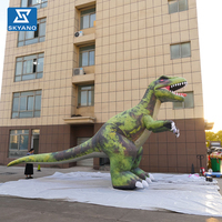 Tyrannosaurus Rex gonflable géant vert pour la décoration publicitaire sur le thème du Jurassic