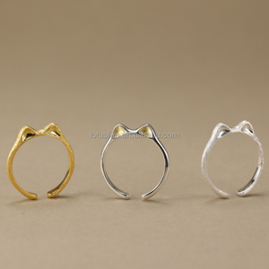 لوتس متعة حقيقية الفضة الاسترلينية أزياء أنيقة قابل للتعديل القط الأذن خاتم المرأة التي يرجع تاريخها حفل زفاف جودة فاخرة غرامة - Product Image 1