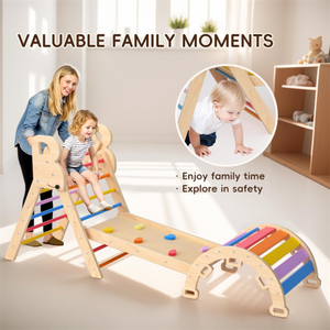 Obral besar Montessori balita dalam ruangan taman bermain Pikler segitiga Set rangka panjat kayu teknik dipoles aman untuk anak-anak - Product Image 4