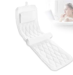 Full Body Bath Pillow for Tub SPA 3D Air Mesh Breathable Bath Pillow Mat with Powerful Suction Cups