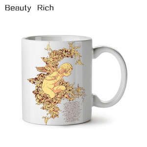 En céramique Ange chérubin Aile Chérubin Enfant Ciel Mouche Blanche Thé Café Tasse En Céramique 11 oz - Product Image 1