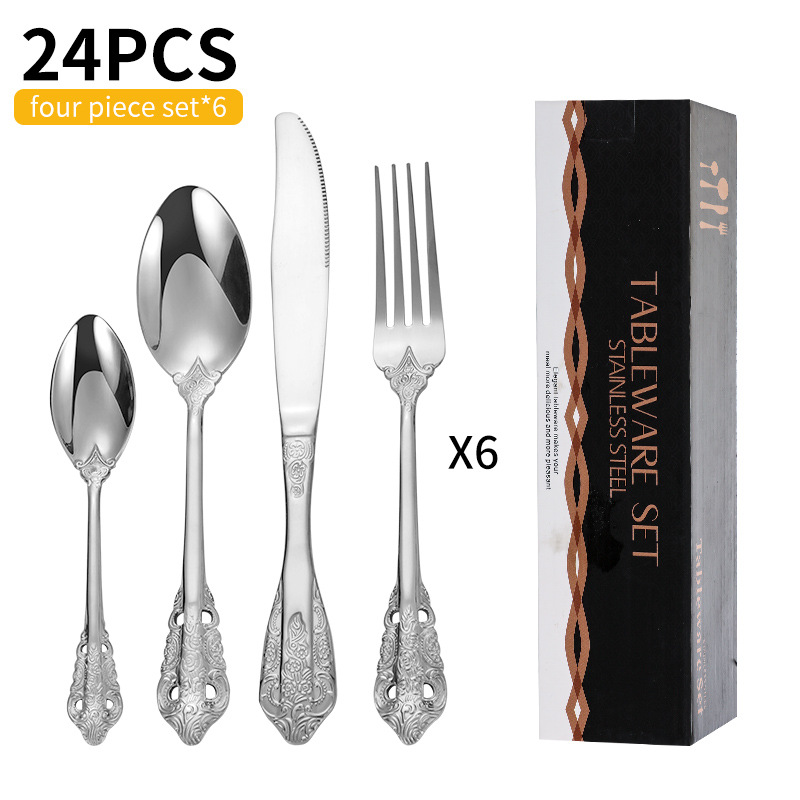 Estilo Court - Plata 24 piezas (Caja Negra)