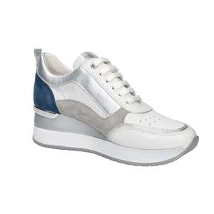 Sneakers Cinzia Soft Donna Bianco Blu Stile Basket - Product Image 5