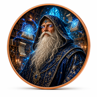Pièce Commémorative Magique Mystique - Pièce d'Art en Cuivre de 40 mm - Pièce Magique d'Archi-Mage pour Cadeau et Décoration