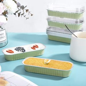 Mini Loaf Pans with Lids 100pcs/pack 6.8oz Aluminum <b>Foil</b> Cake Baking RECTANGULAR Pans PET Cupcake Tins <b>Containers</b> - Product Image 3