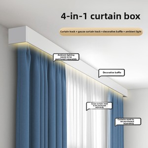 Hợp kim nhôm rèm thông minh tích hợp đường sắt 10.7cm chiều cao tích hợp vách ngăn trang trí và hộp rèm - Product Image 1