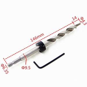 Foret hélicoïdal EJZ002 de 9 mm, longueur 230 mm, à queue plate, en acier, pour le travail du bois, foret rapide avec rondelle et clé Allen - Product Image 4