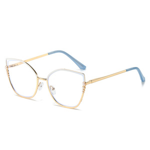 2023 nouvelles femmes à la mode carré lunettes optiques métal surdimensionné lunettes vintage grand cadre anti lumière bleue lunettes cadre - Product Image 4