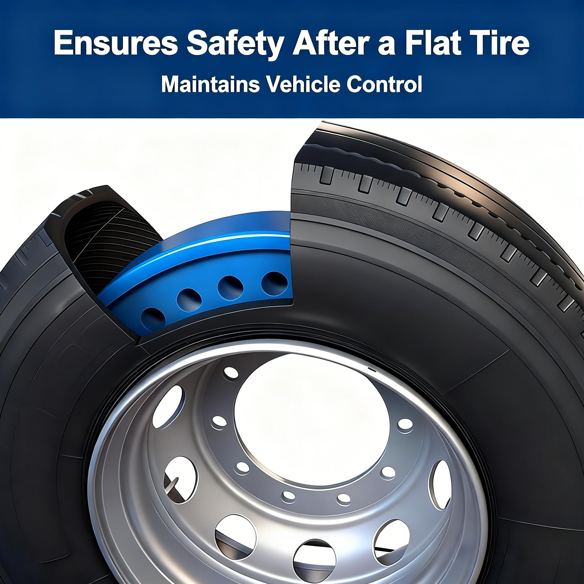 Engineered Polymer Run Flat Insert for Agricultural Vehicle Tires Impact Resistant Support Ring to Ensure Field Operation